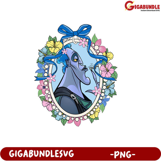 Colorful Character Portrait with Floral Frame PNG Image Download