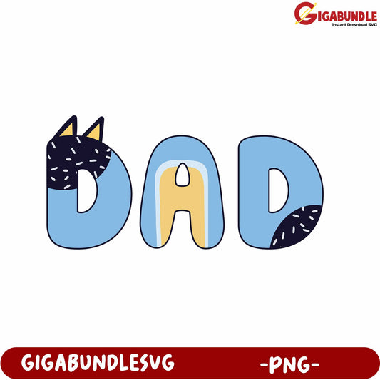 Colorful Dad Design PNG for Father's Day Gifts and Crafts