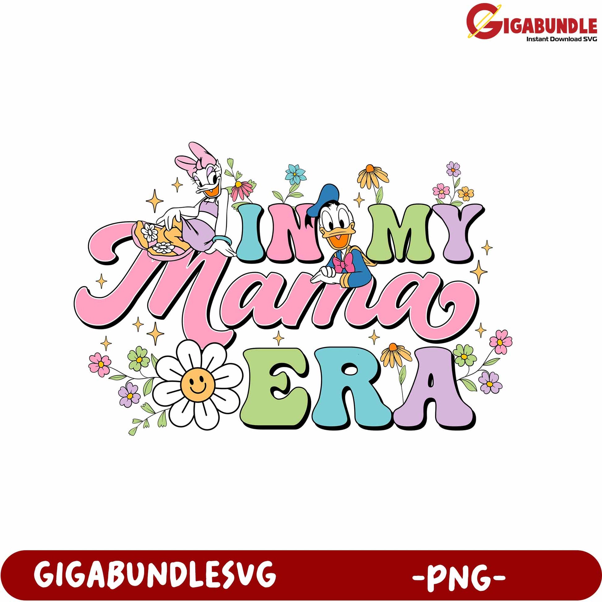 Colorful Disney-Inspired In My Mama Era PNG Graphic Design