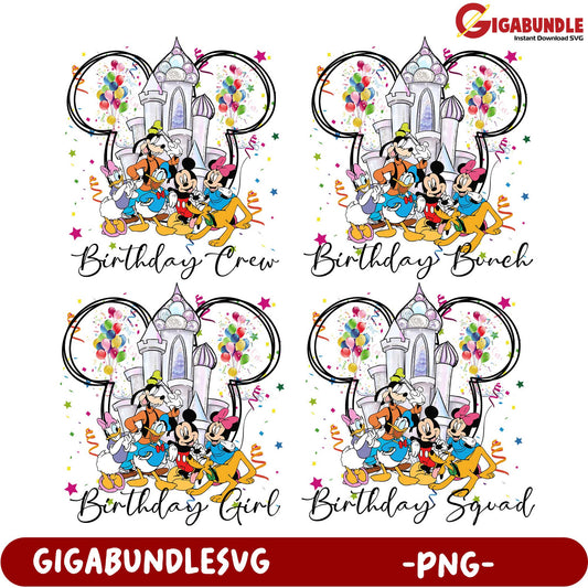 Colorful Disney Birthday Bundle - PNG Designs for Celebrations
