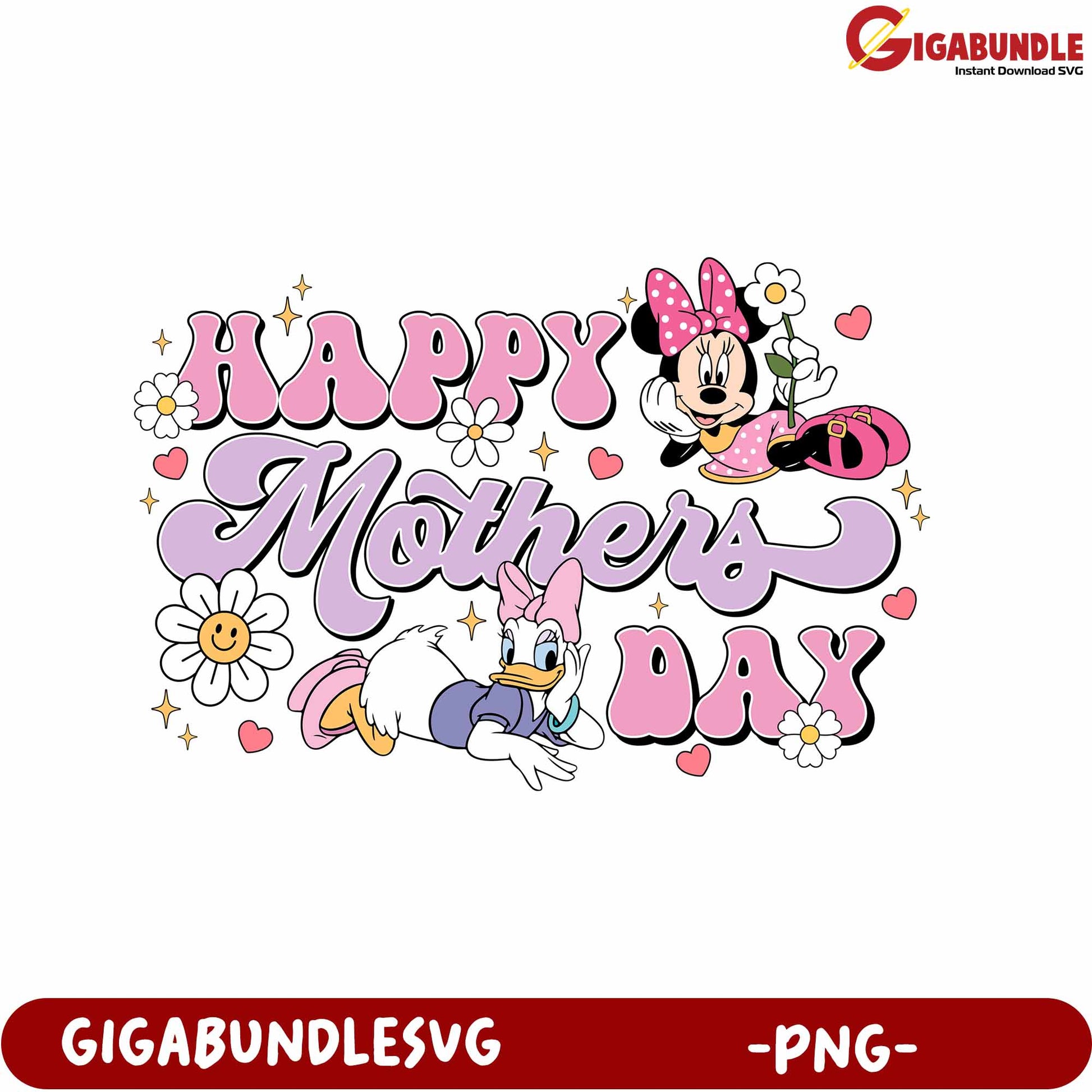 Colorful Disney Happy Mothers Day PNG Design for Celebrations