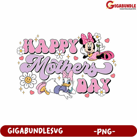 Colorful Disney Happy Mothers Day PNG Design for Celebrations