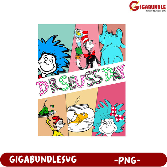 Colorful Dr. Seuss Day PNG Art for Fun Celebrations