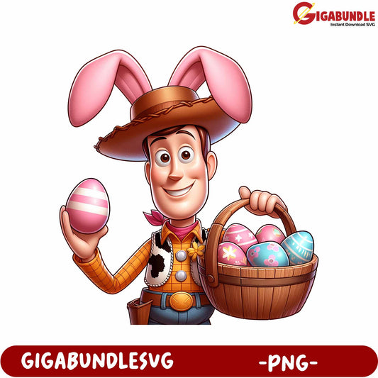 Colorful Easter Bunny Character PNG for Fun Spring Designs