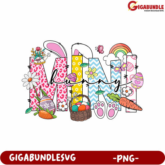 Colorful Easter Bunny Decor Design for Spring Celebrations - PNG