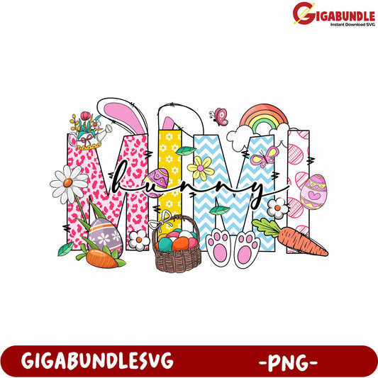 Colorful Easter Bunny Design for Spring Celebrations - PNG
