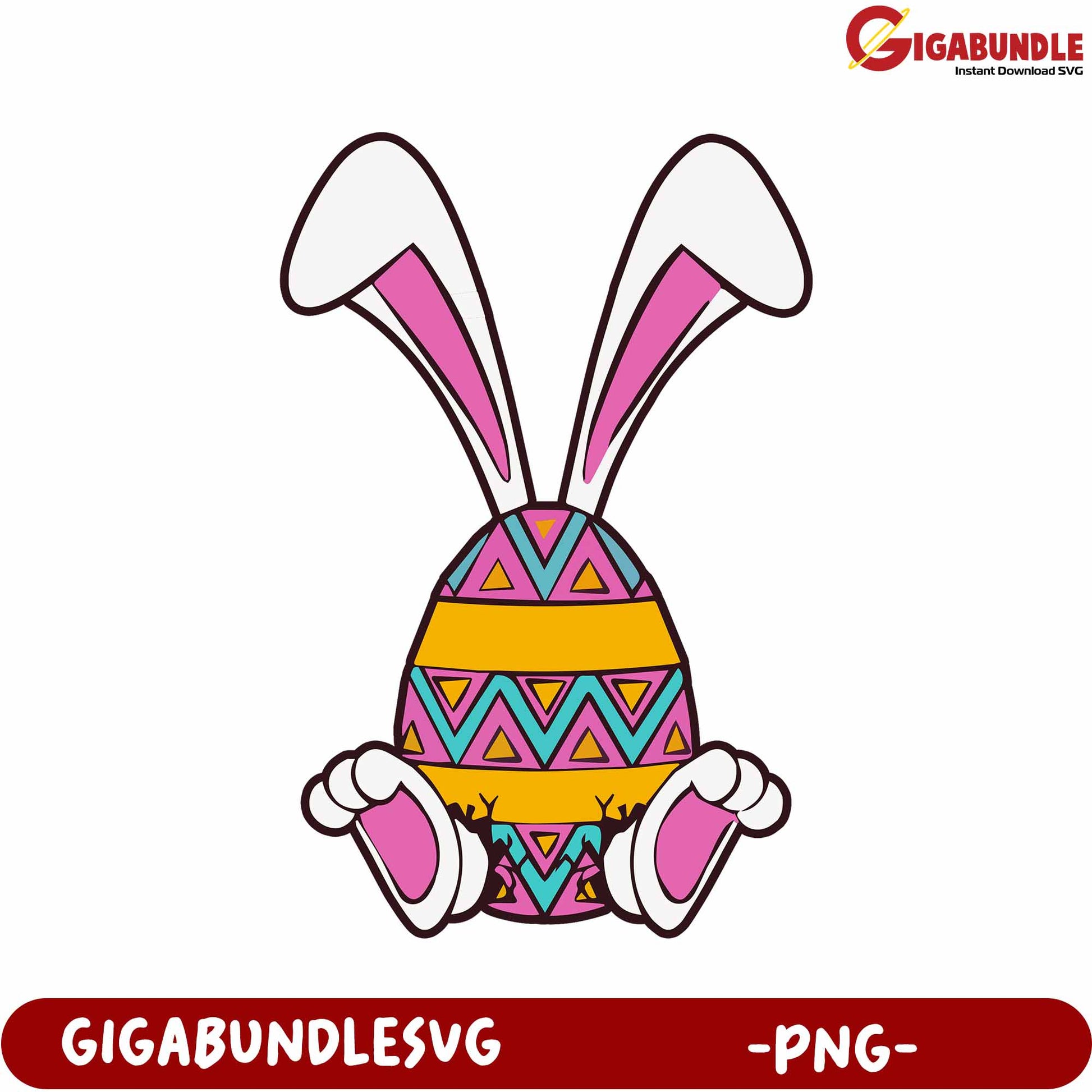 Colorful Easter Bunny Egg PNG Clipart for Spring Celebrations