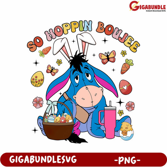 Colorful Easter Donkey Design for Fun PNG Products - Gigabundle