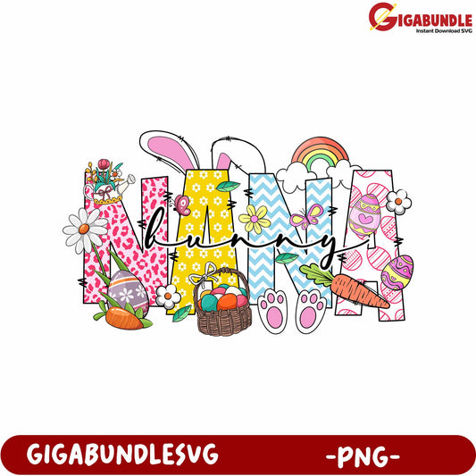 Colorful Easter Mama Funny Design for Creative Projects PNG