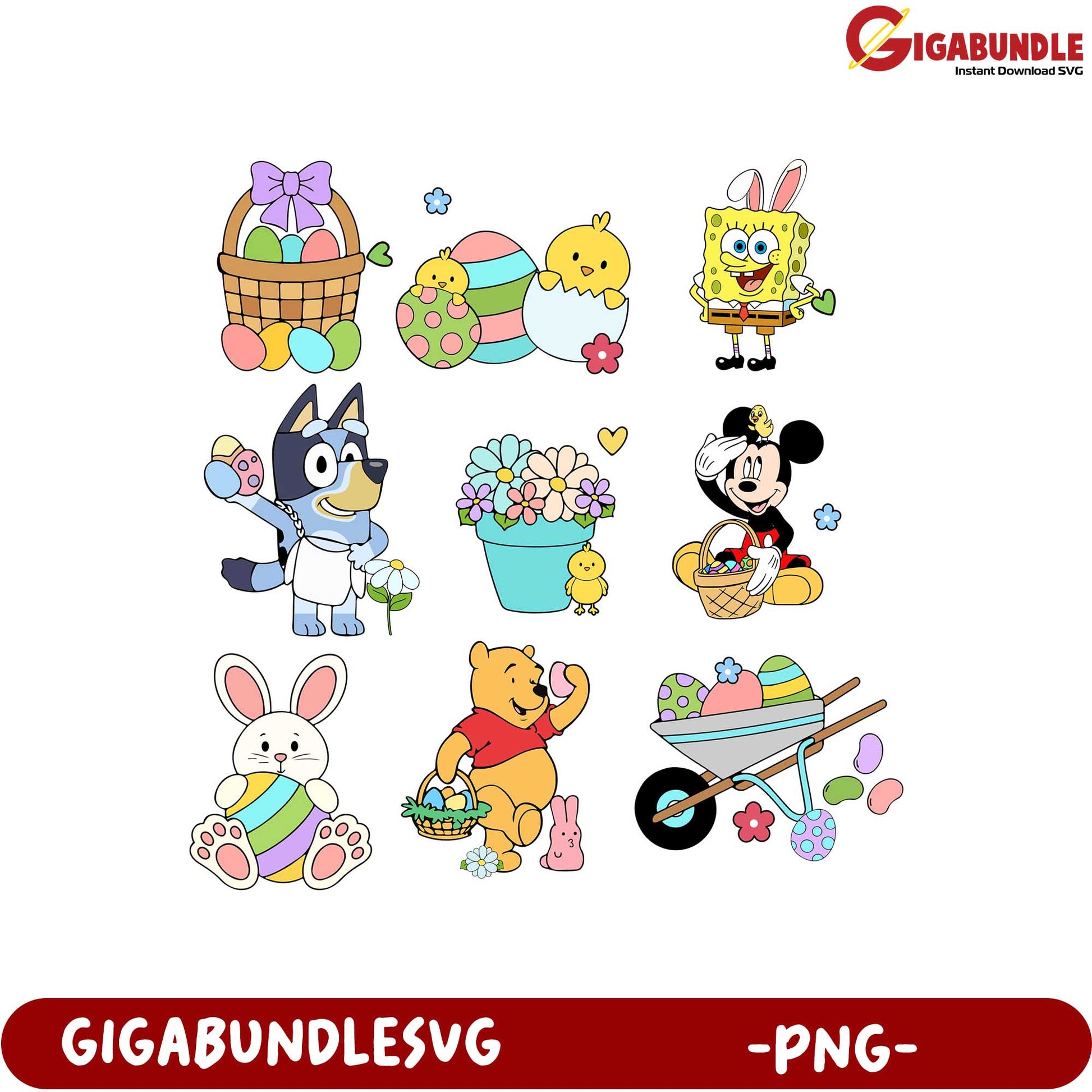Colorful Easter PNG Clipart Fun Characters & Festive Eggs