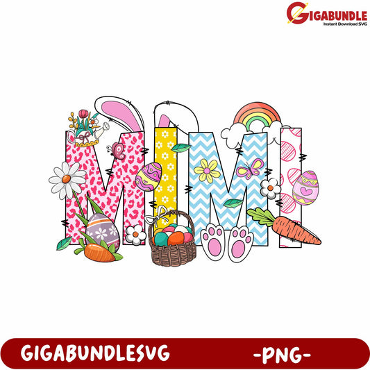 Colorful Easter Themed Mimi PNG Design for Crafting Fun
