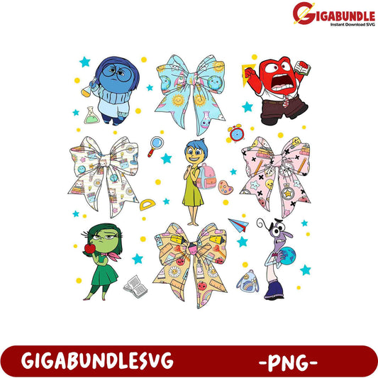 Colorful Emotions and Bows PNG Clipart for Crafting Fun