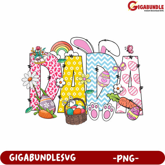 Colorful Floral DAD Design for Fun PNG Graphic Download