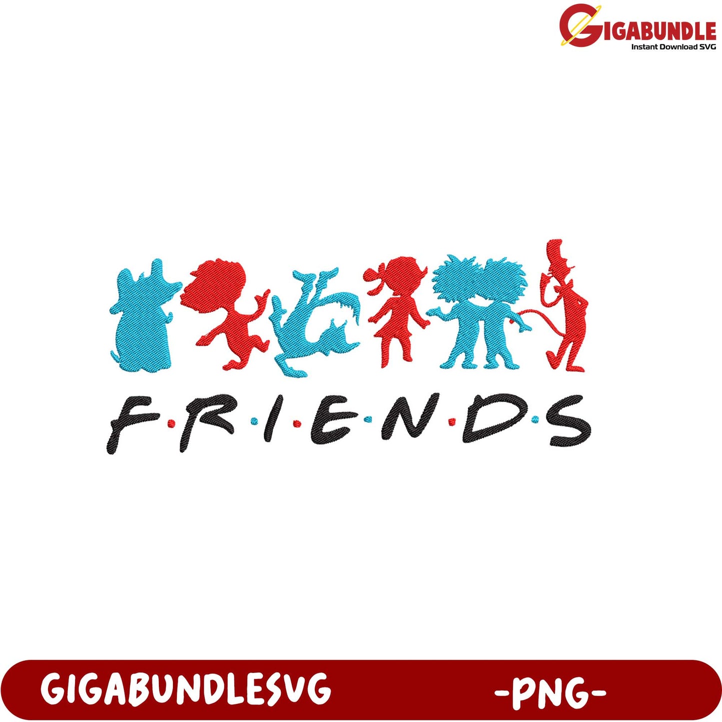 Colorful Friends Silhouette PNG Design for Creative Projects