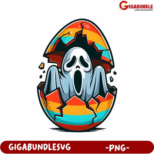 Colorful Ghost Egg Design PNG for Creative Projects