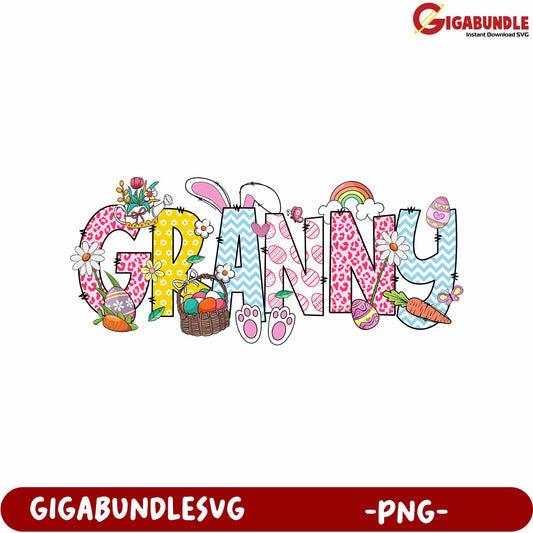 Colorful Granny Graphic Design for Spring Celebrations - PNG