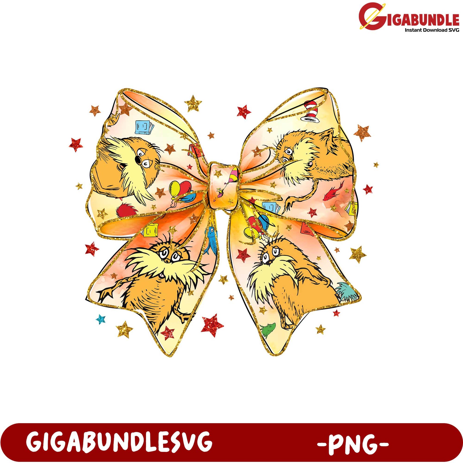 Colorful Lorax Bow PNG - Fun Printable Clipart for Crafts