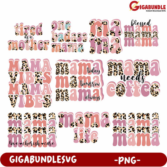 Colorful Mama-themed PNG Design for Creative Projects and Crafts