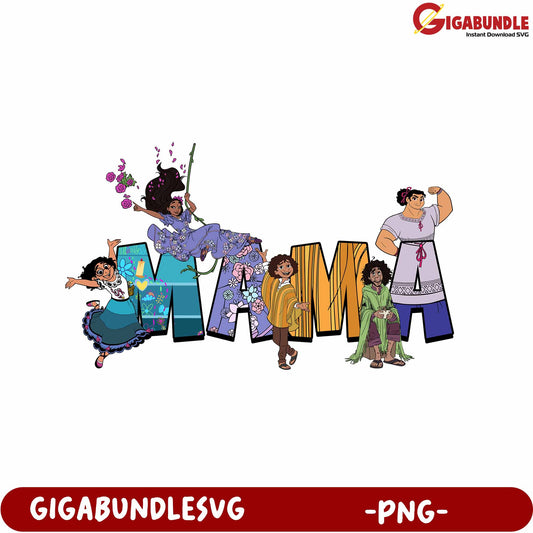 Colorful Mama Character Design PNG for Creative Projects