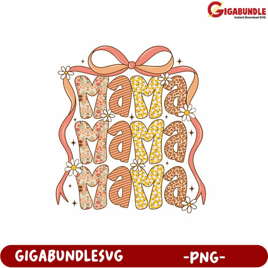 Colorful Mama Design PNG for Mother's Day Craft Projects