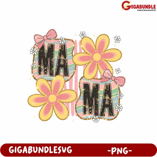 Colorful Mama Floral Design for Mother's Day PNG Downloadable Graphic
