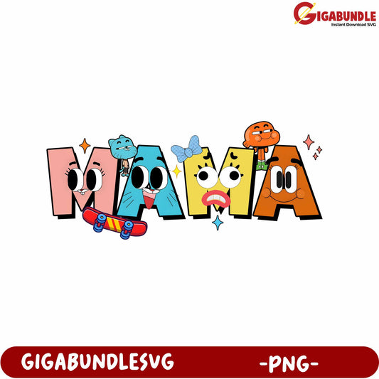 Colorful Mama Graphic Character Design for Fun Projects - PNG