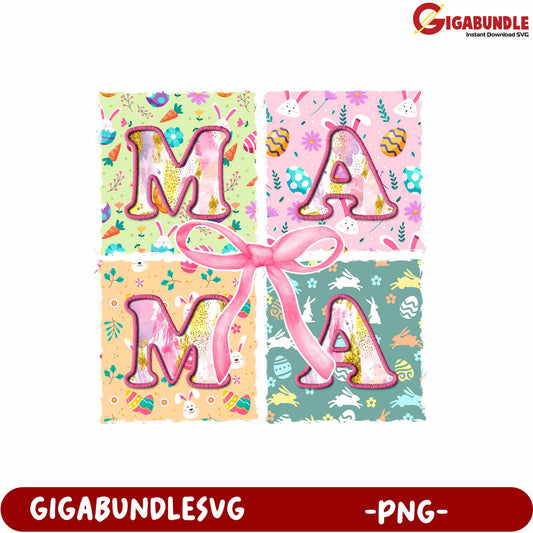 Colorful Mama Letter Blocks PNG Design for Creative Projects