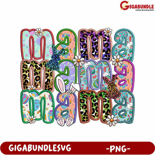 Colorful Mama Letters Design for Unique PNG Craft Projects