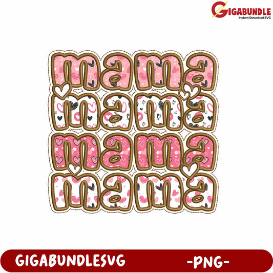 Colorful Mama Love Letters PNG Design for Crafting and Scrapbooking