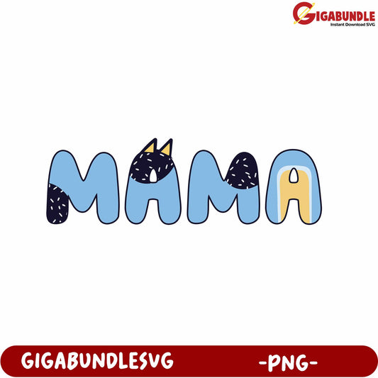 Colorful Mama Text Design PNG for Creative Projects