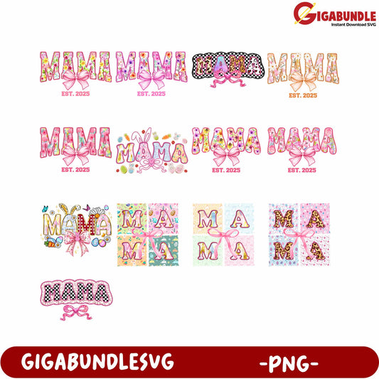 Colorful Mama and Mimi Quote Designs for Creative Projects PNG Format