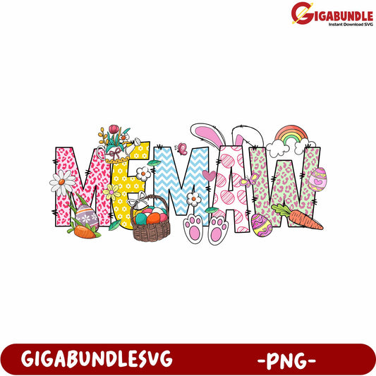 Colorful Maw Easter Design for Crafts - Instant Download PNG