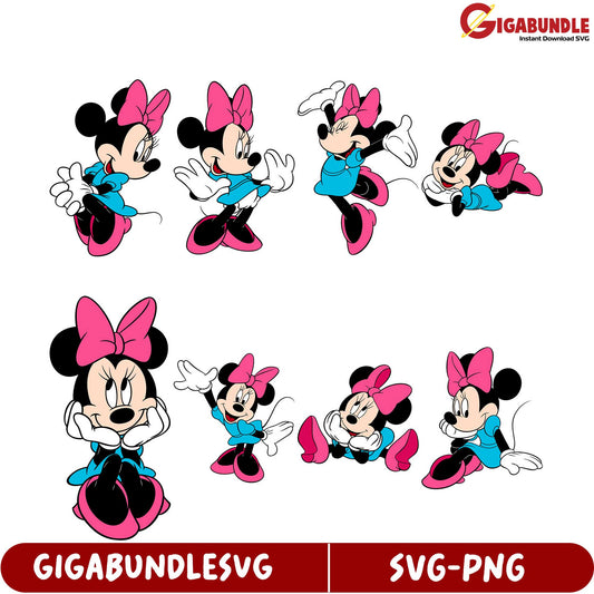 Colorful Minnie Mouse SVG Bundle - Instant Downloadable Designs