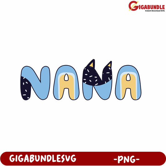 Colorful Nana Text Art PNG Design for Creative Projects