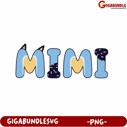 Colorful PNG Letter Art for Mimi – Fun Design Downloadable File