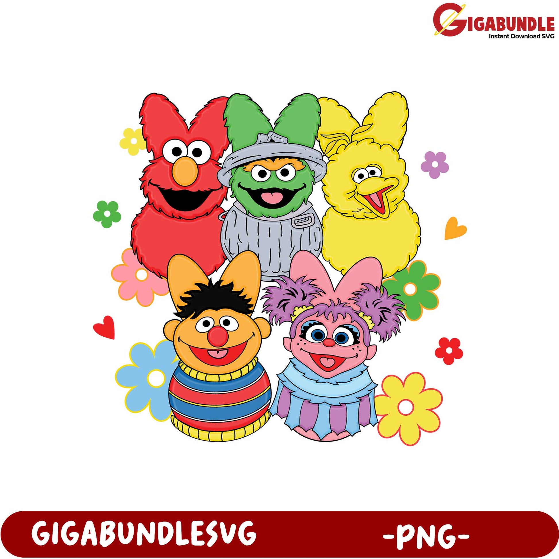 Colorful Sesame Street Characters PNG for Fun DIY Projects