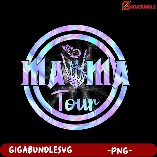 Colorful Skeleton Hand Tour Design PNG for Graphics Projects