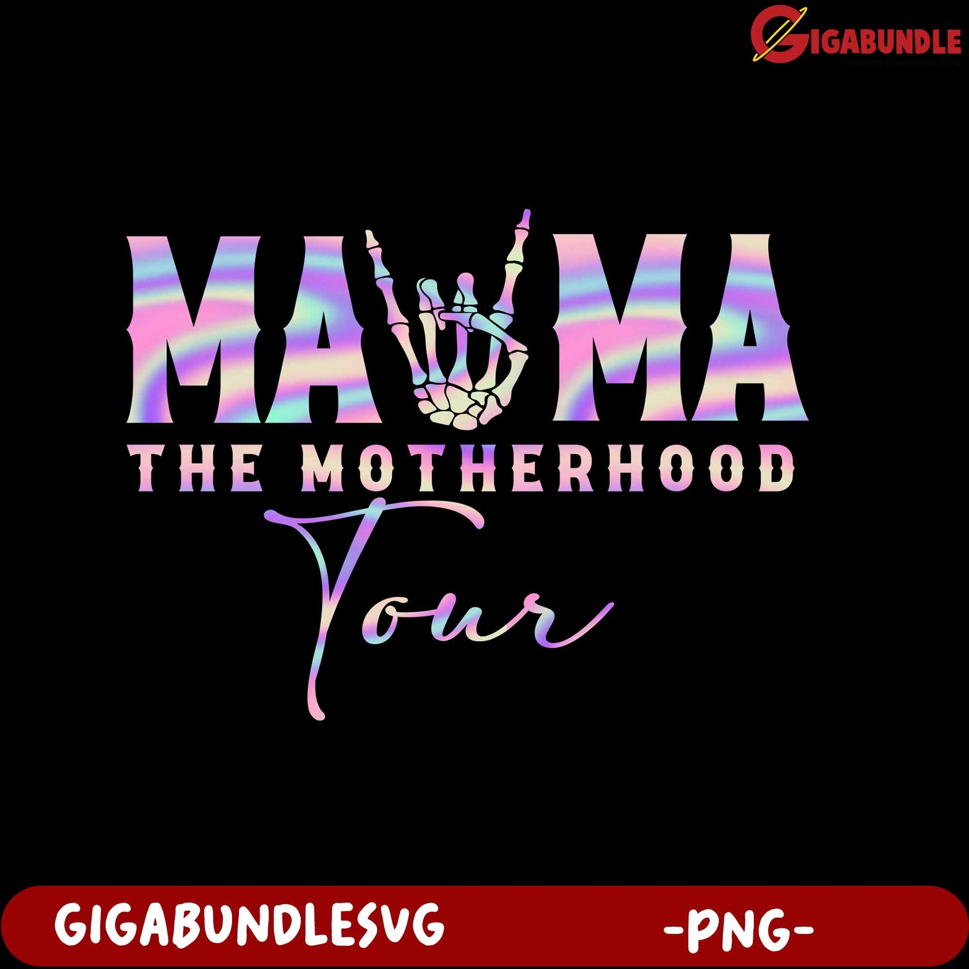 Colorful Skeleton Tour Design for Moms - Perfect PNG Format