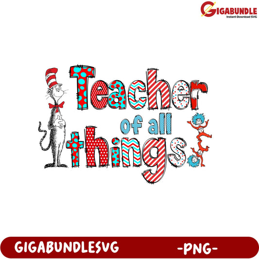 Colorful Teacher of All Things PNG Design for Creative Projects