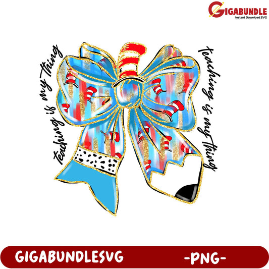 Colorful Teaching Bow PNG - Perfect for Educators and Crafters