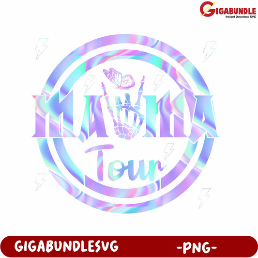 Colorful Tour Design with Butterfly and Hand Gesture in PNG