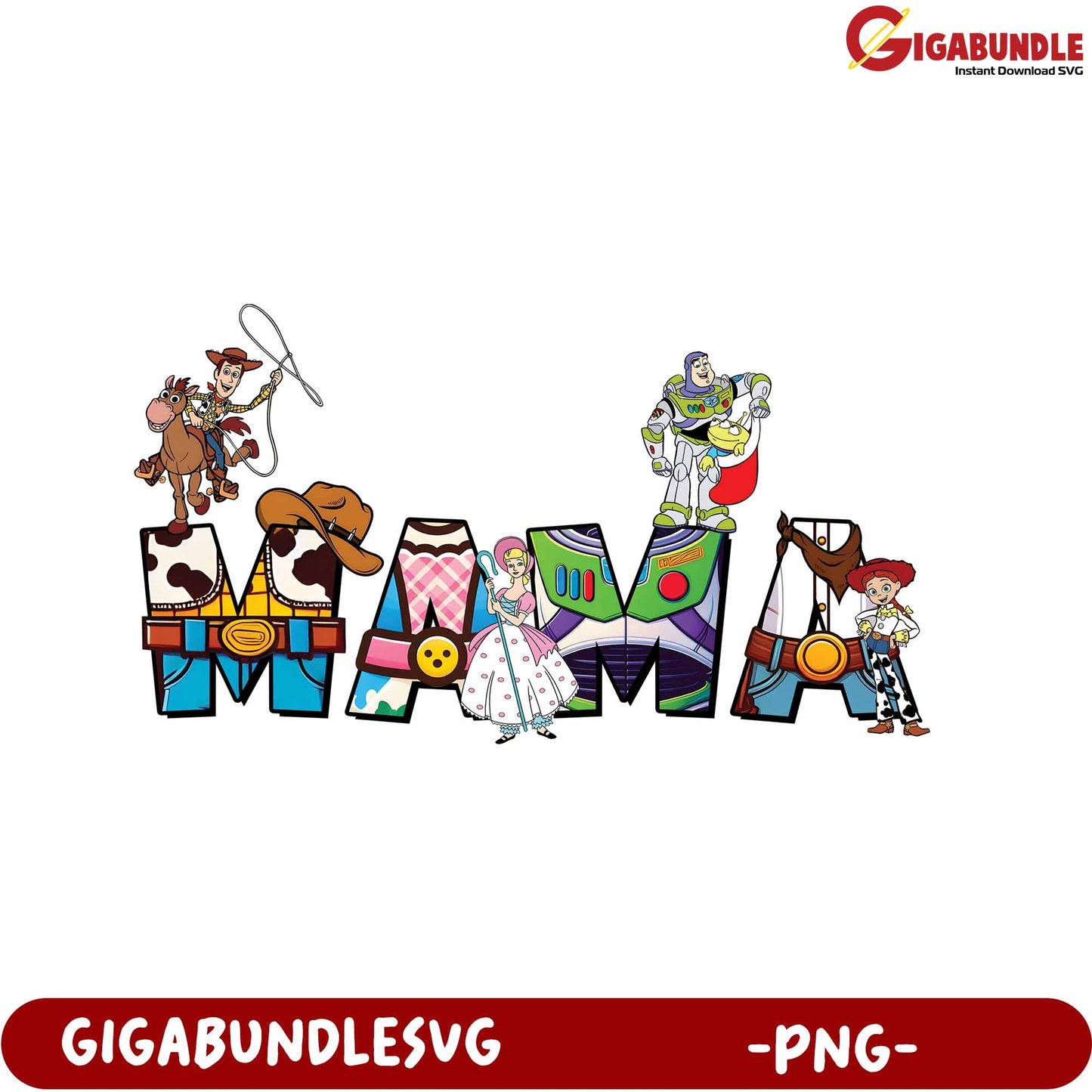 Colorful Toy-Inspired Mama PNG Design for Creative Projects