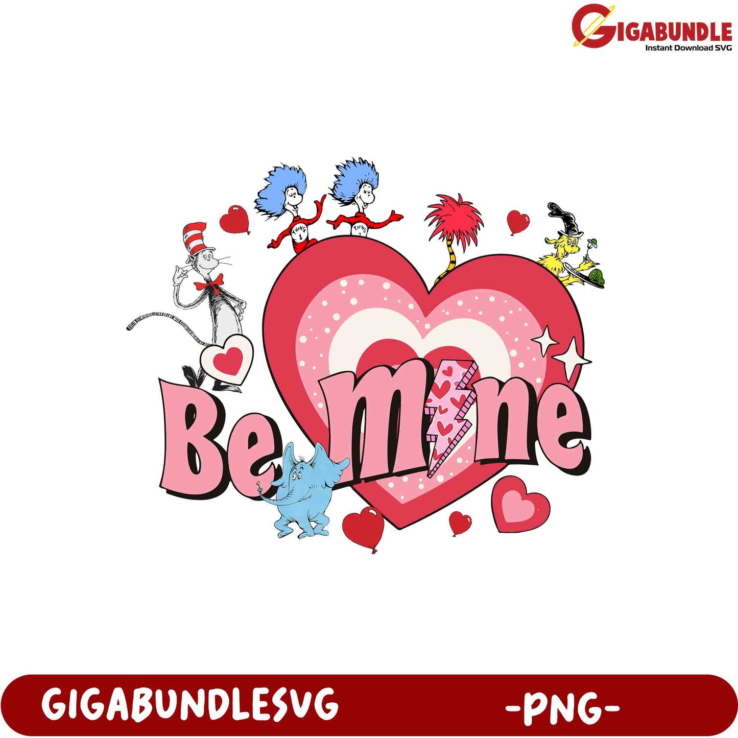 Colorful Valentine’s Be Mine Design - Fun PNG Download