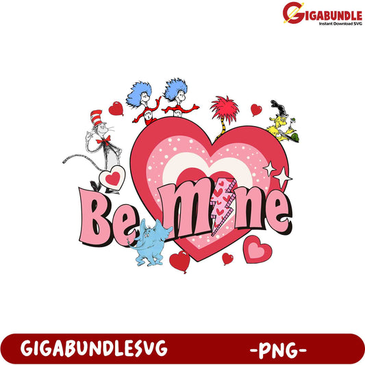 Colorful Valentine’s Be Mine Design - Fun PNG Download