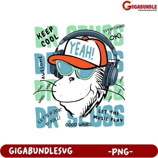 Cool Cat DJ PNG SVG Bundle Download