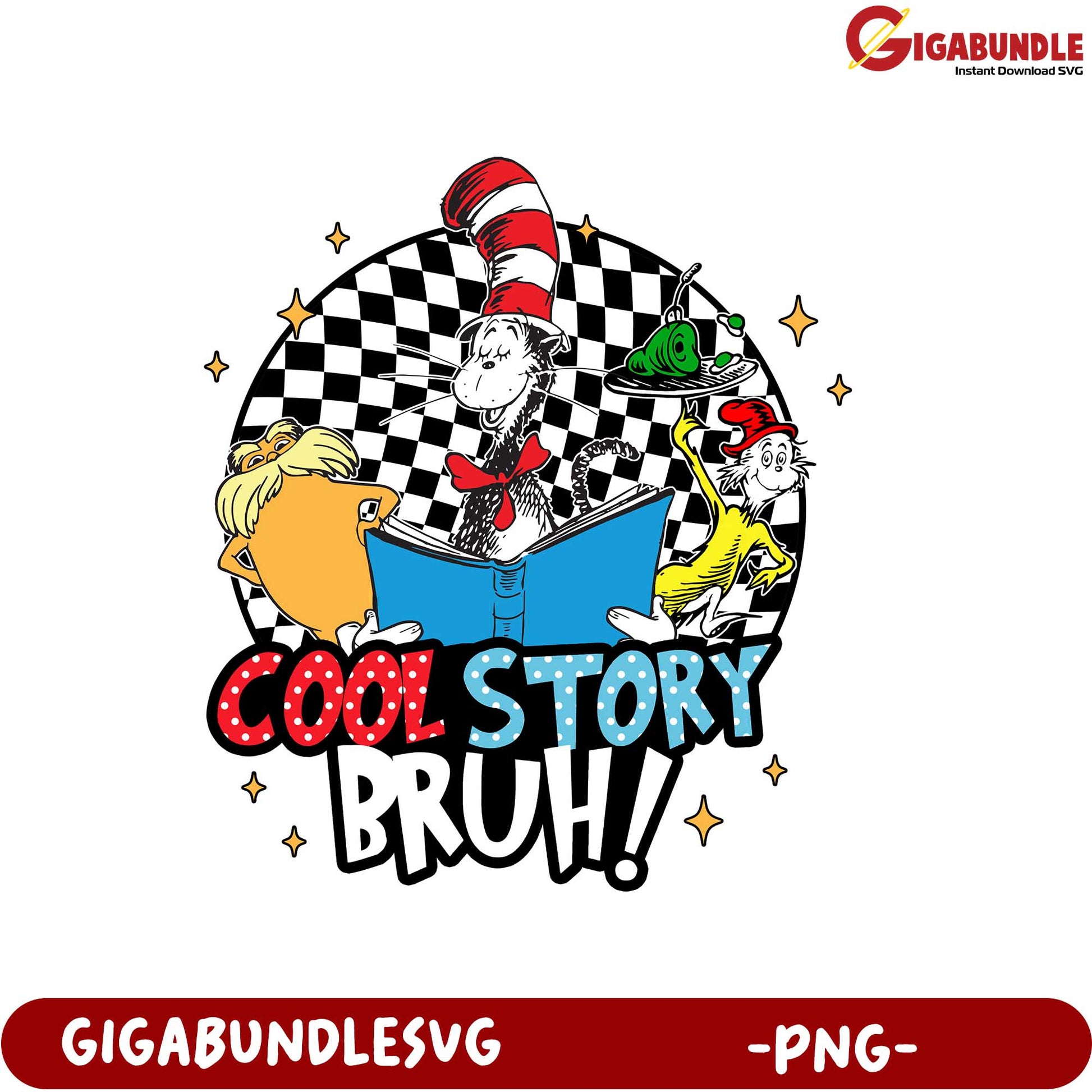 Cool Story Bruh! Fun Dr. Seuss Inspired PNG Art for Kids