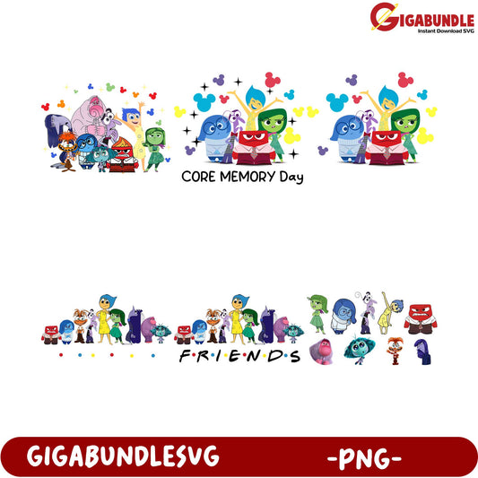 Core Memory Day Friends PNG Bundle - Fun Cartoon Characters