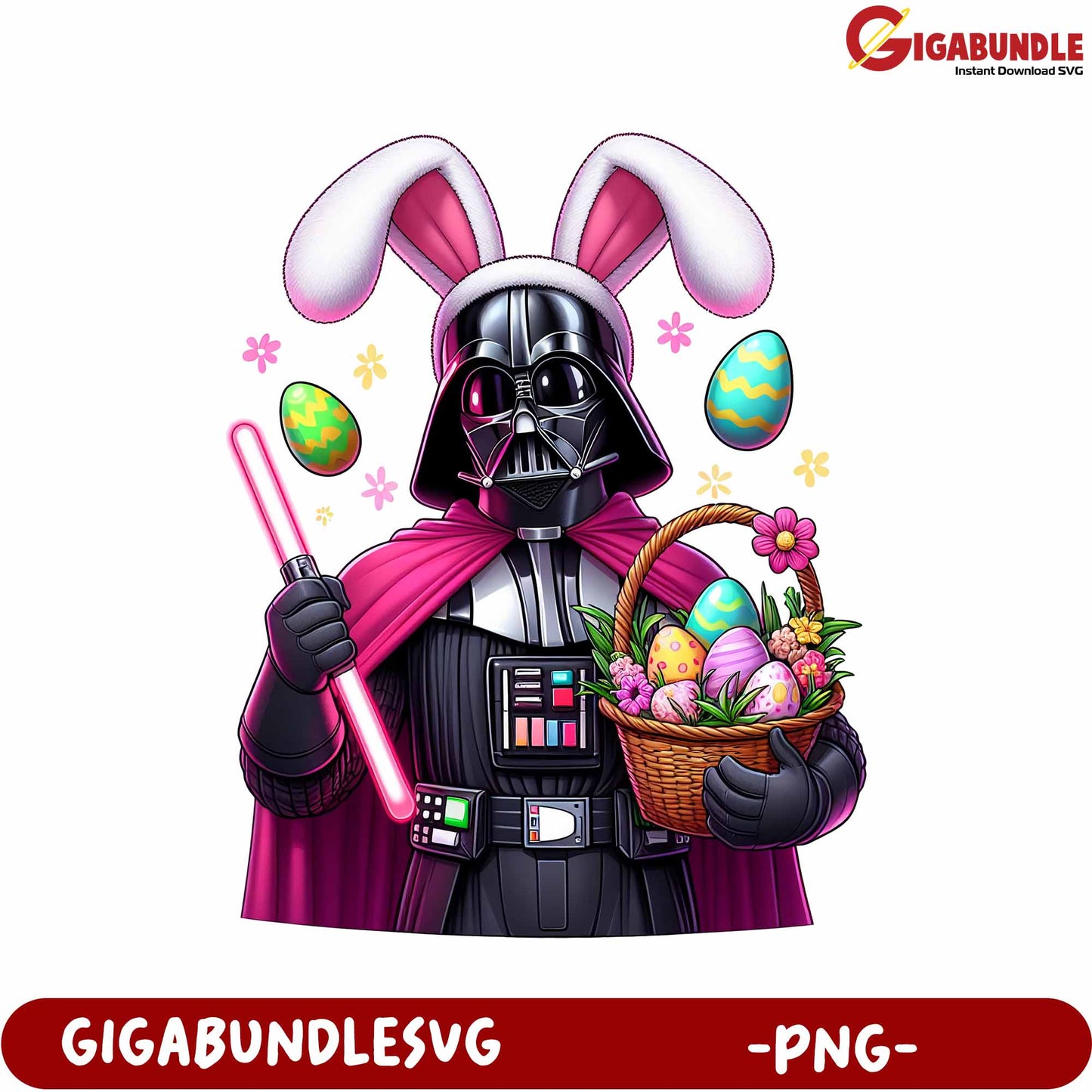 Creative Bunny Darth Vader PNG for Easter Celebrations