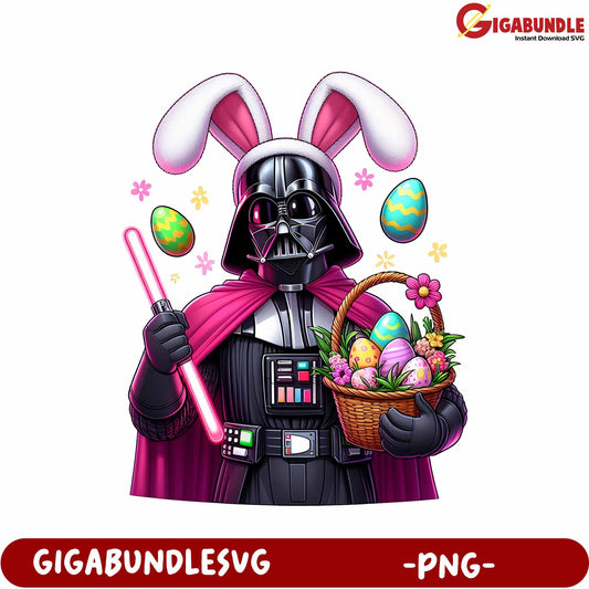 Creative Bunny Darth Vader PNG for Easter Celebrations