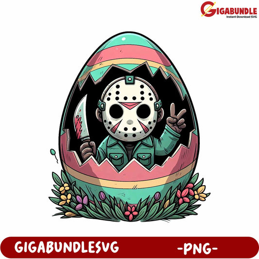 Creative Easter Egg Design with Horror Character - PNG Art